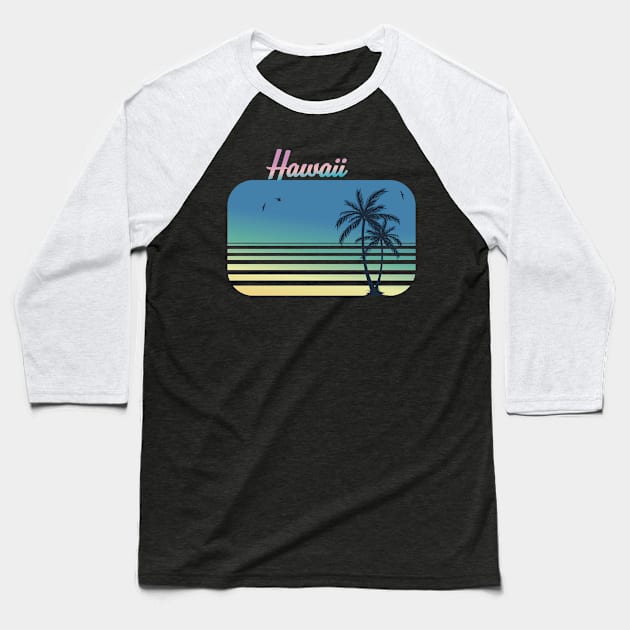 Vintage Retro Aloha Hawaiian Beach Summer Vacation Hawaii Baseball T-Shirt by kalponik